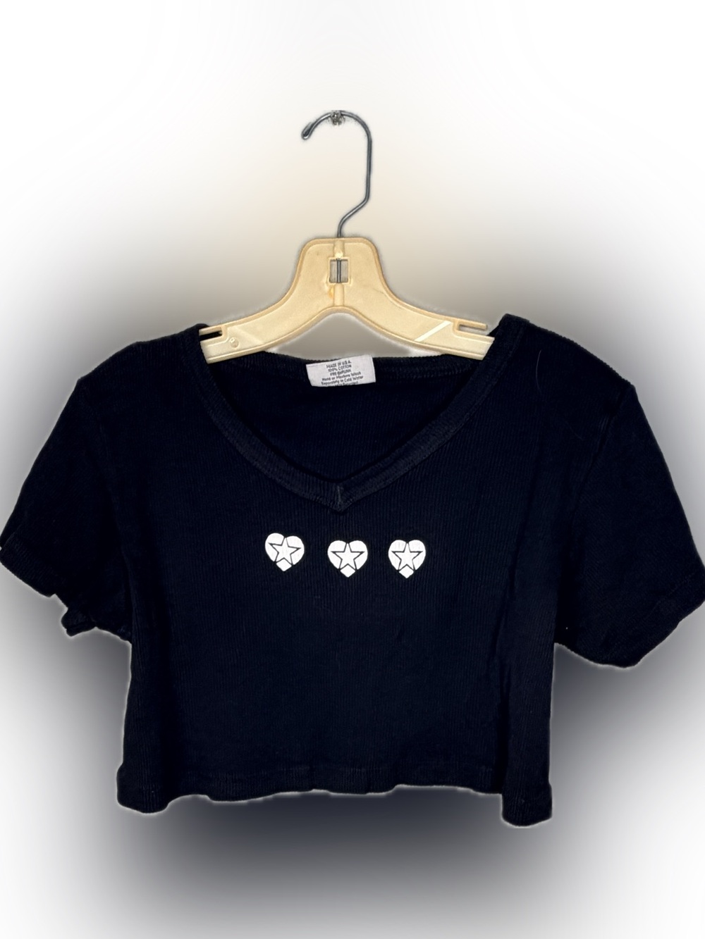 Hard Tail Forever Black Ribbed Cotton Crop Top nwot